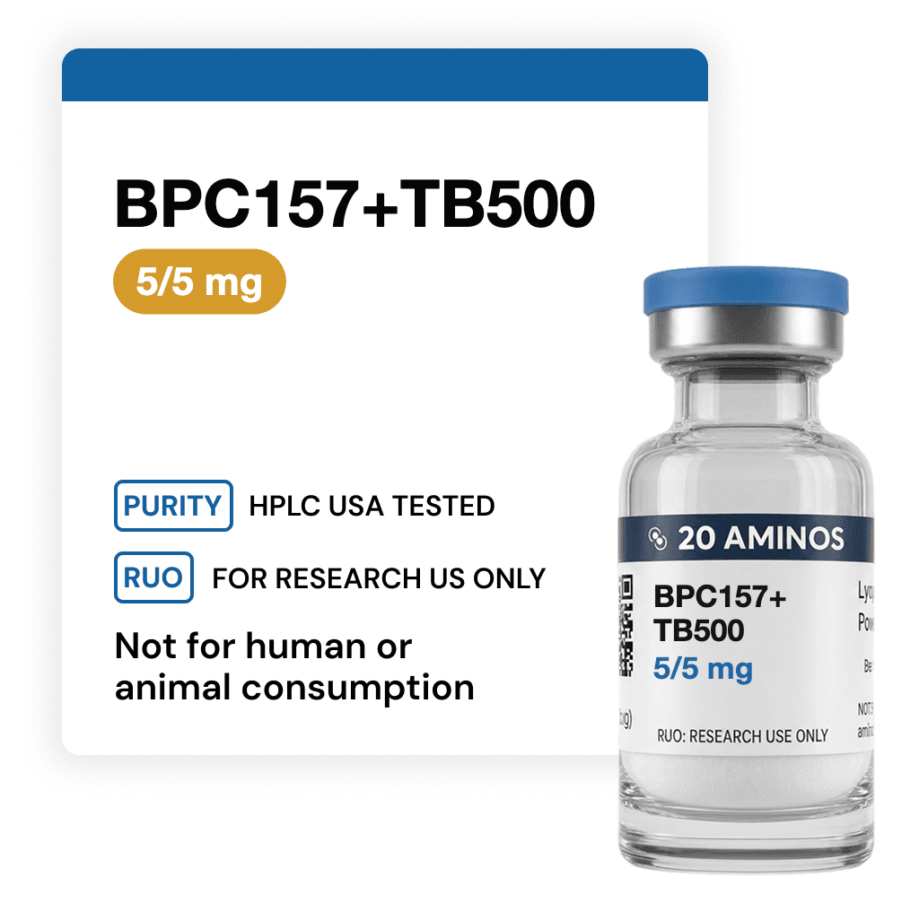 Product photograph for BPC157+TB500 vial · 5/5 mg